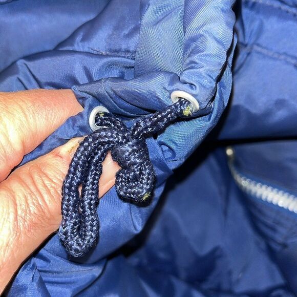 Vintage St Moritz Ski Team Down Feathers Insulated Hooded Parka Jacket XL Blue - Picture 13 of 13